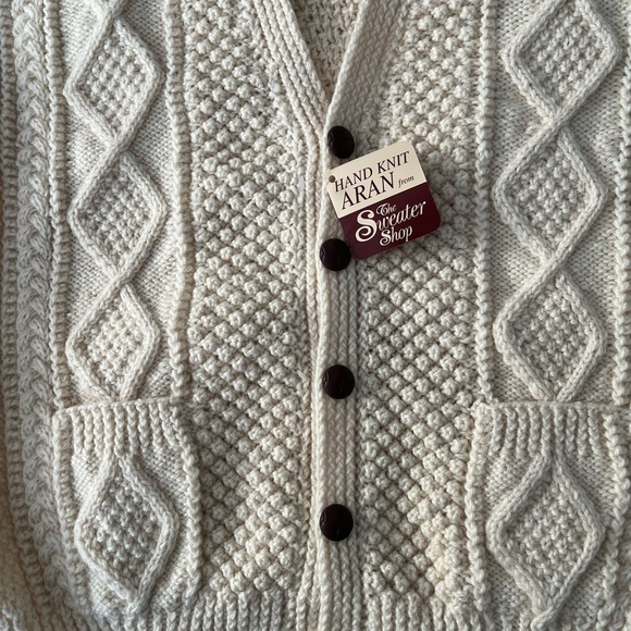 Cream Chunky Knit Cardigan Sweater - Picture 8 of 16